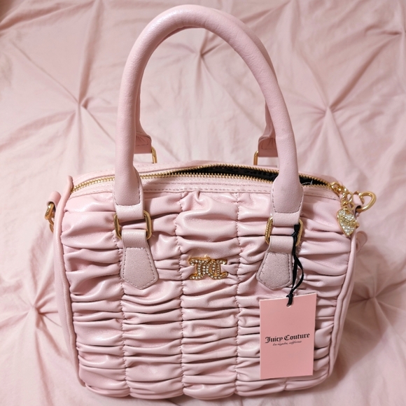 Pink Juicy Couture faux leather puckered bag - Picture 1 of 10
